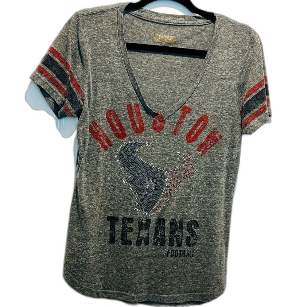 $7 or 2/$10 t-shirt sale: vintage distressed Houston Texans NFL v-neck tee